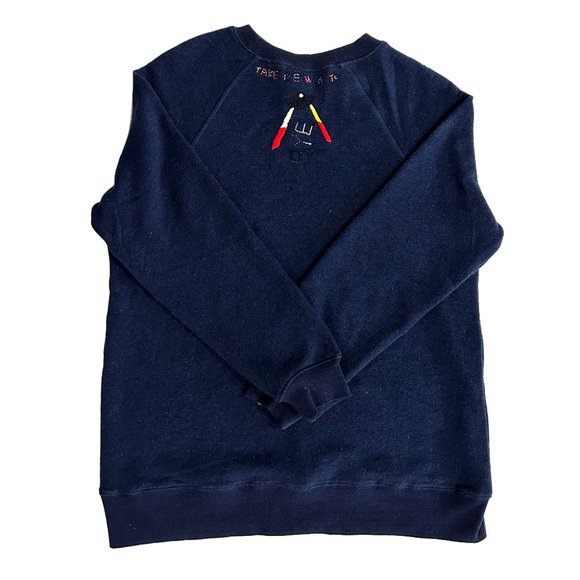 I Stole My Boyfriend's Sweatshirt Navy Blue Cosmic UFO Women’s Size M/L - Picture 4 of 5